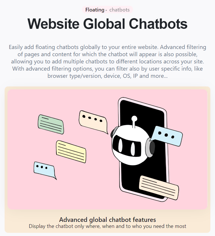 Site wide chatbot