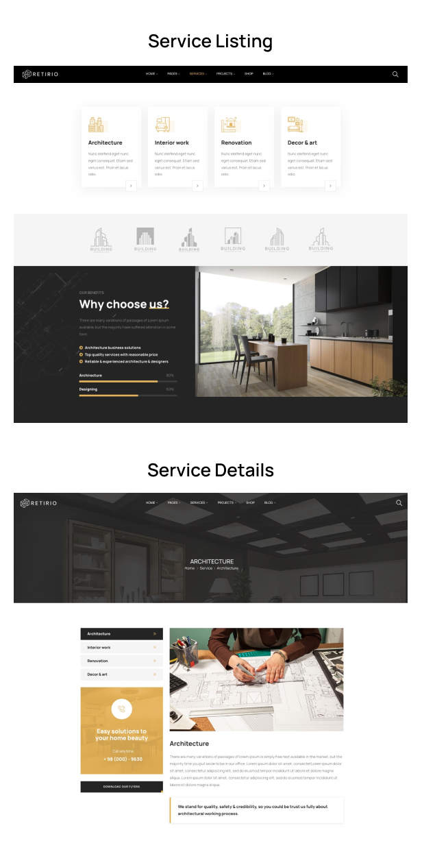 architecture and interior WordPress Theme