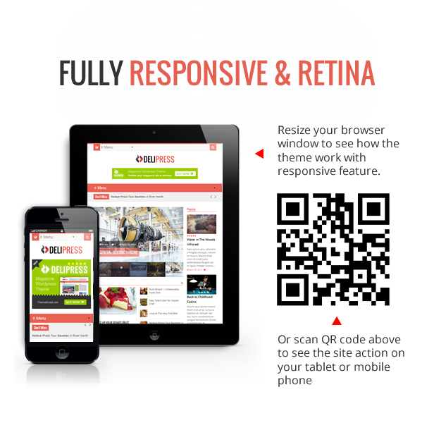 Fully Responsive - DeliPress - Magazine and Review WordPress Theme
