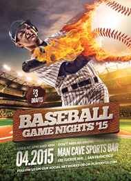 Design Cloud: Baseball Game Nights Flyer Template