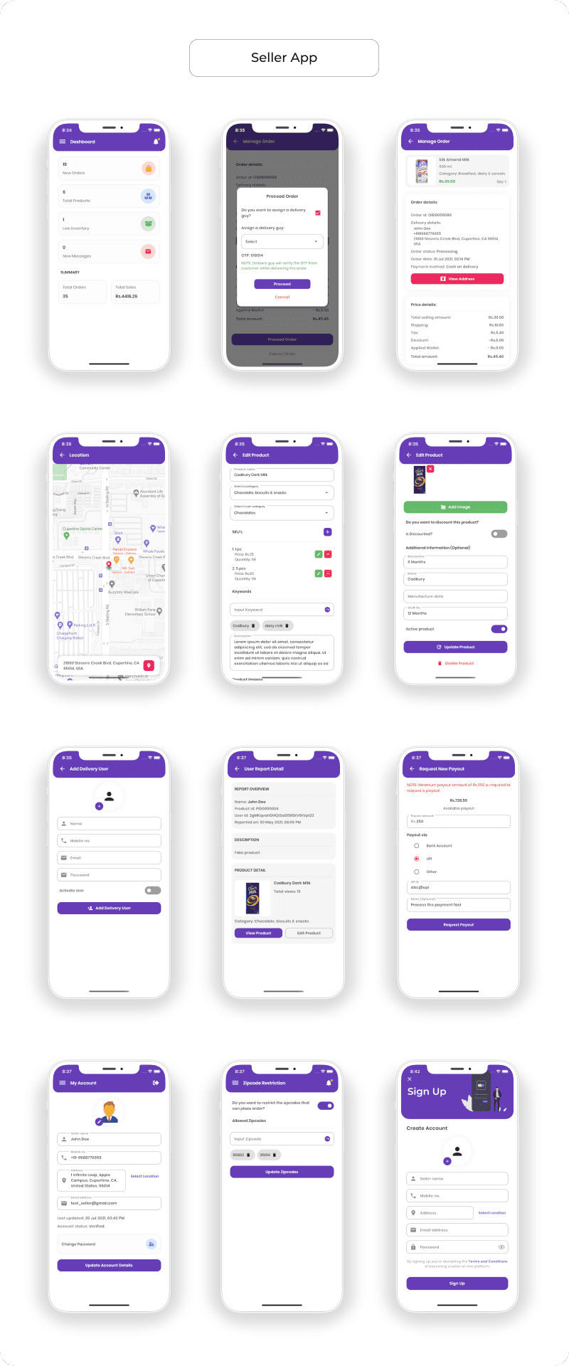 Multiplevendor Store, Seller app, Delivery app, Admin app - 2