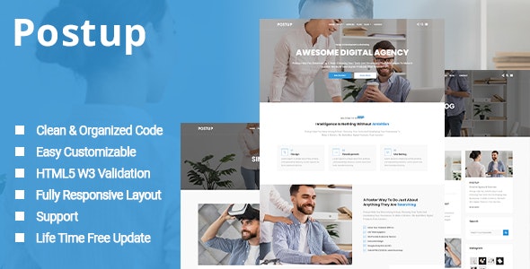 Postup - One Page Parallax Template - Business Corporate