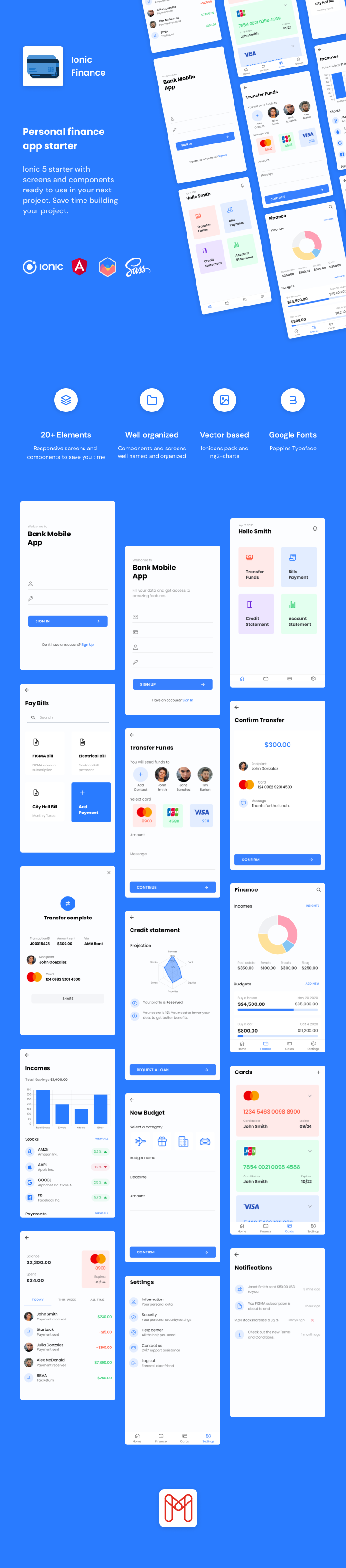 Ionic Finance | Ionic 5 | Angular | UI Theme | Template App | Starter App & Components - 1