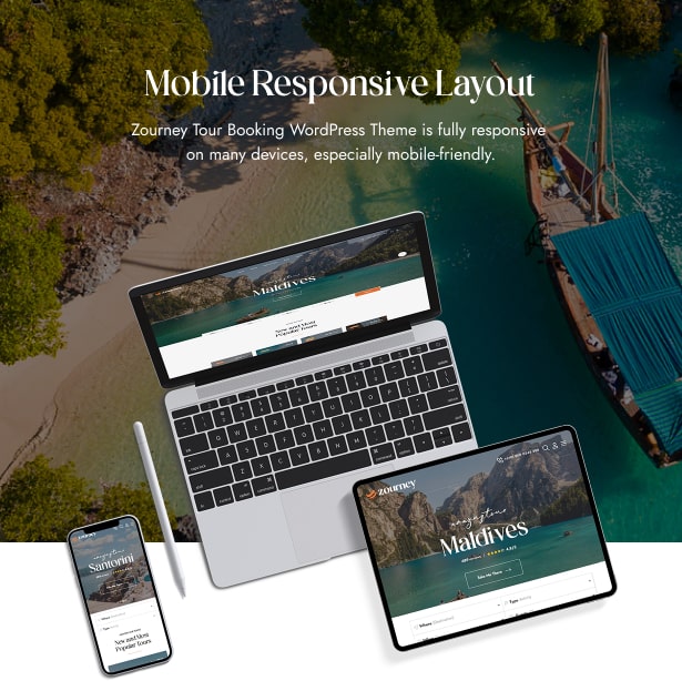 Zourney - responsive Travel Tour Booking WordPress Theme