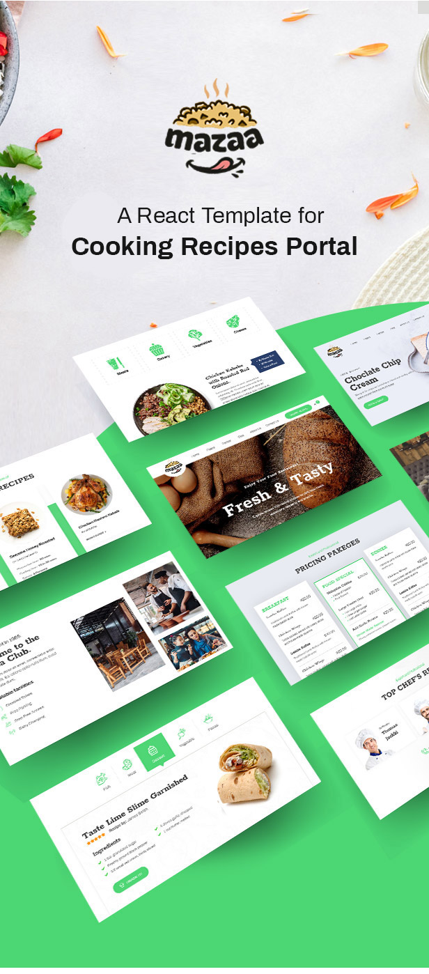Mazaa - Responsive Restaurant or Eatery React Template - 1
