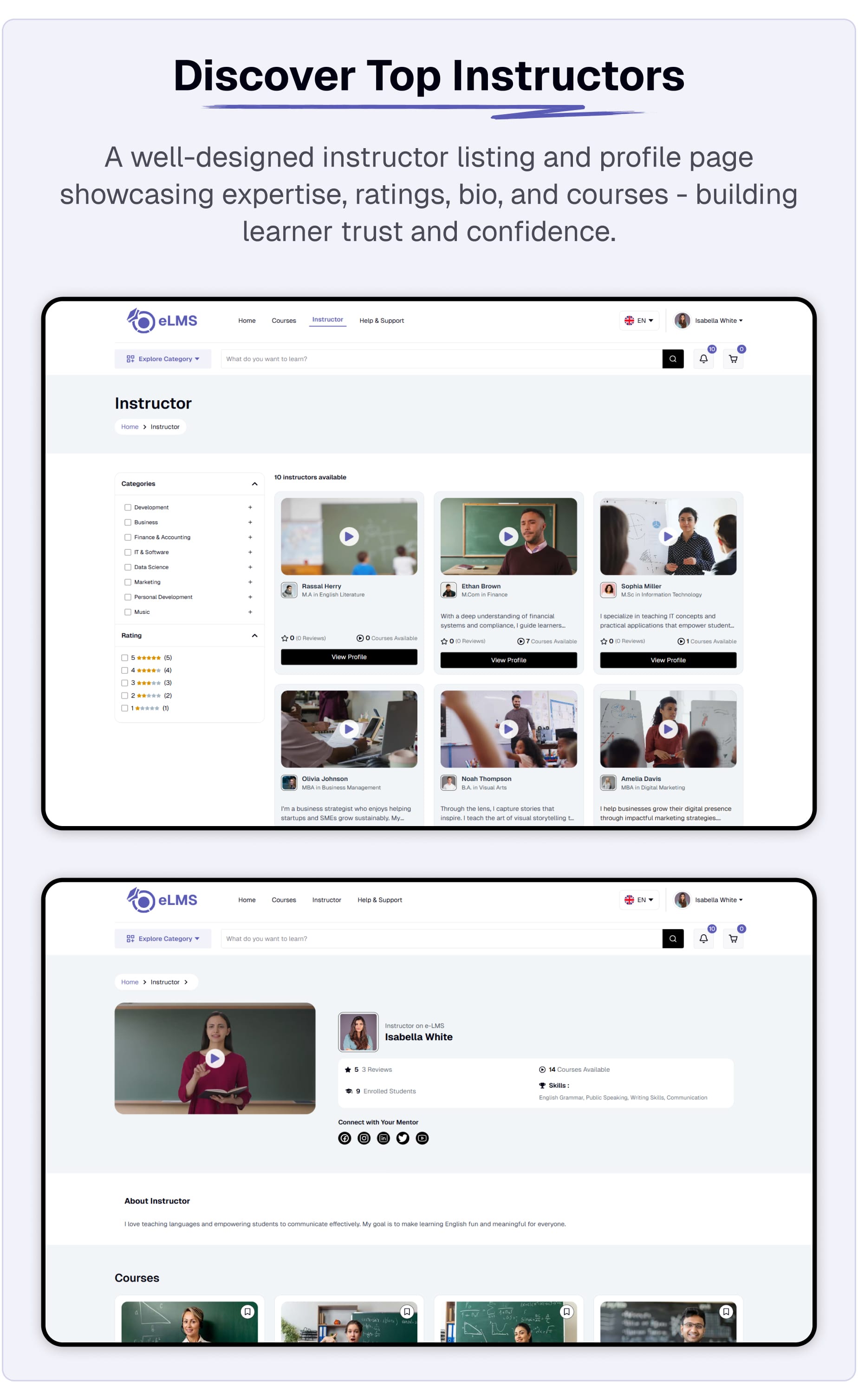 Discover Top instructors