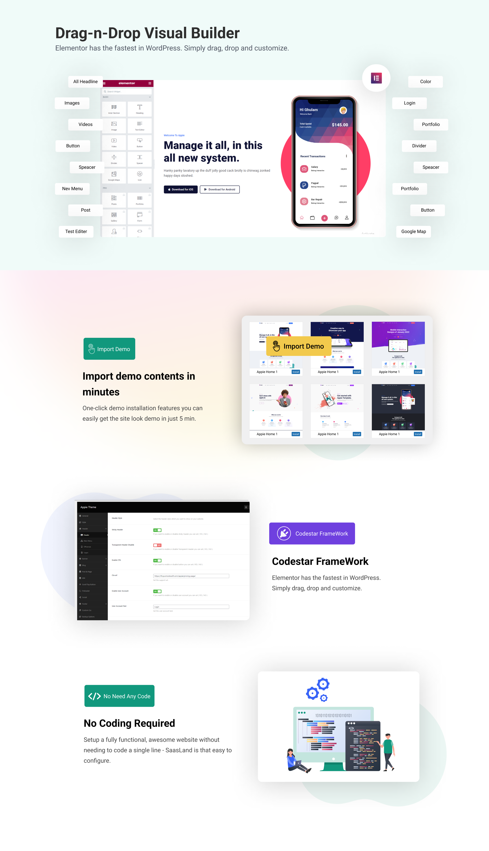 Appie - App Landing Page WordPress Theme