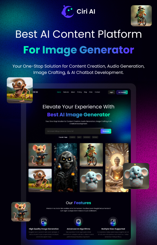 AI Image Generator HTML Template - Ciri AI - 2