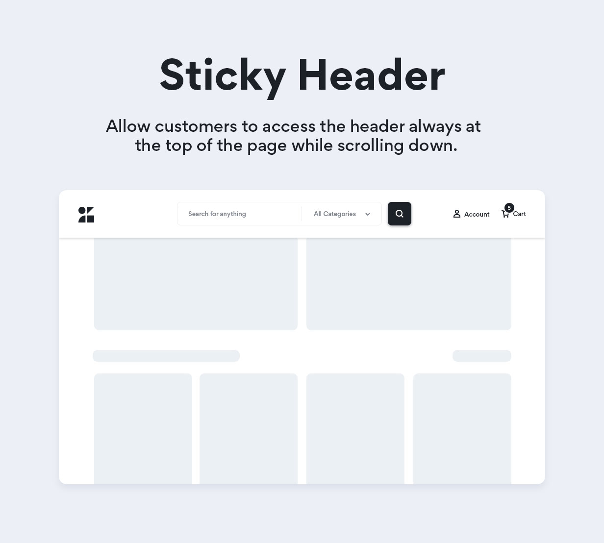 Motta WooCommerce theme - Sticky Header