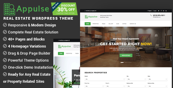 Appulse - Real Estate WordPress Theme - Real Estate WordPress