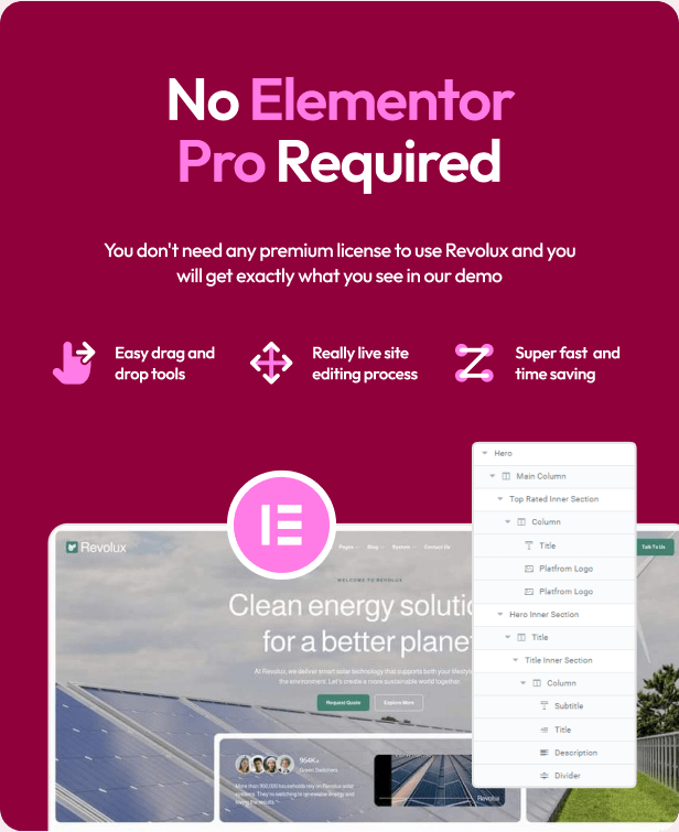 Revolux - Solar & Green Renewable Energy Elementor Template Kit - 2