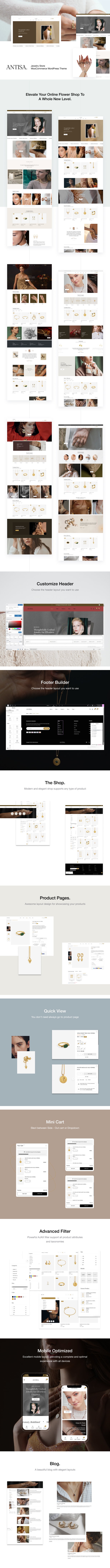 Antisa Jewelry Store WooCommerce WordPress Theme Preview