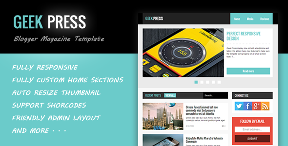 Geek Press - Responsive News & Magazine Template - Blogger Blogging