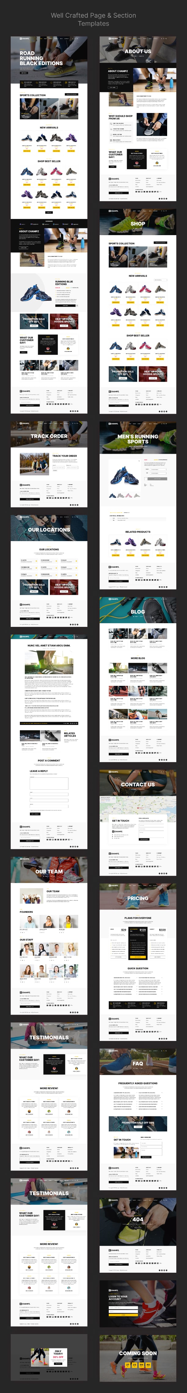 Sport online store WordPress template