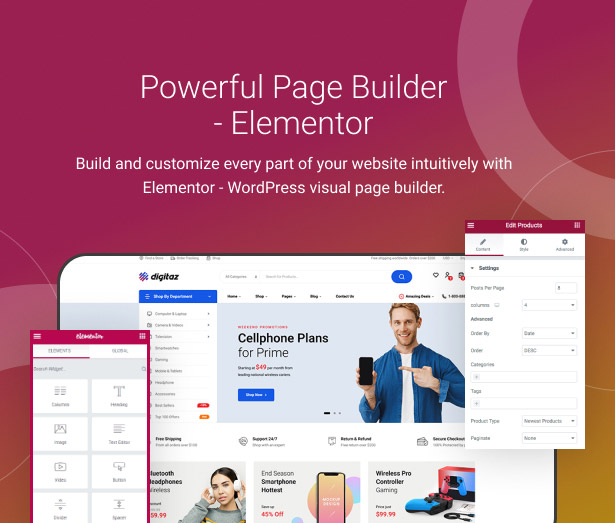 digitaz - electronics store wordpress theme elementor