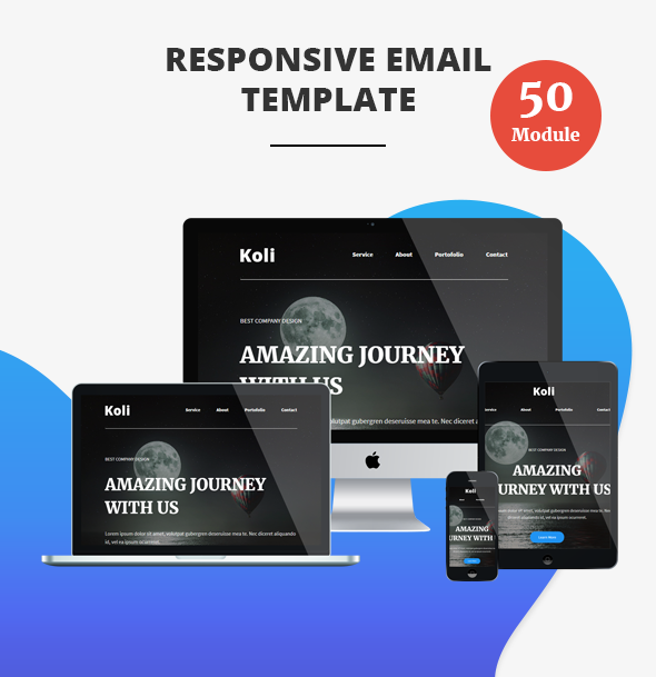 Koli - 50 Modules Responsive Email Template - 1