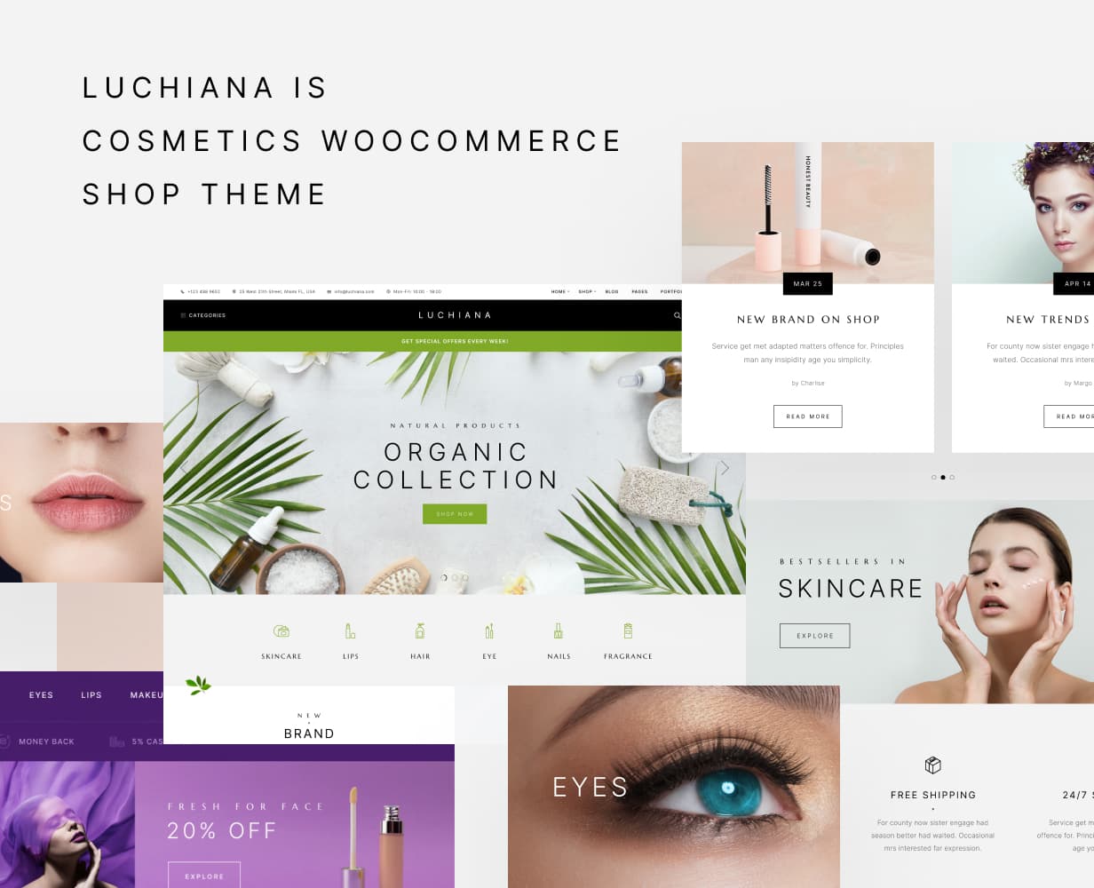 Luchiana - Cosmetics & Beauty Shop WooCoomerce Theme