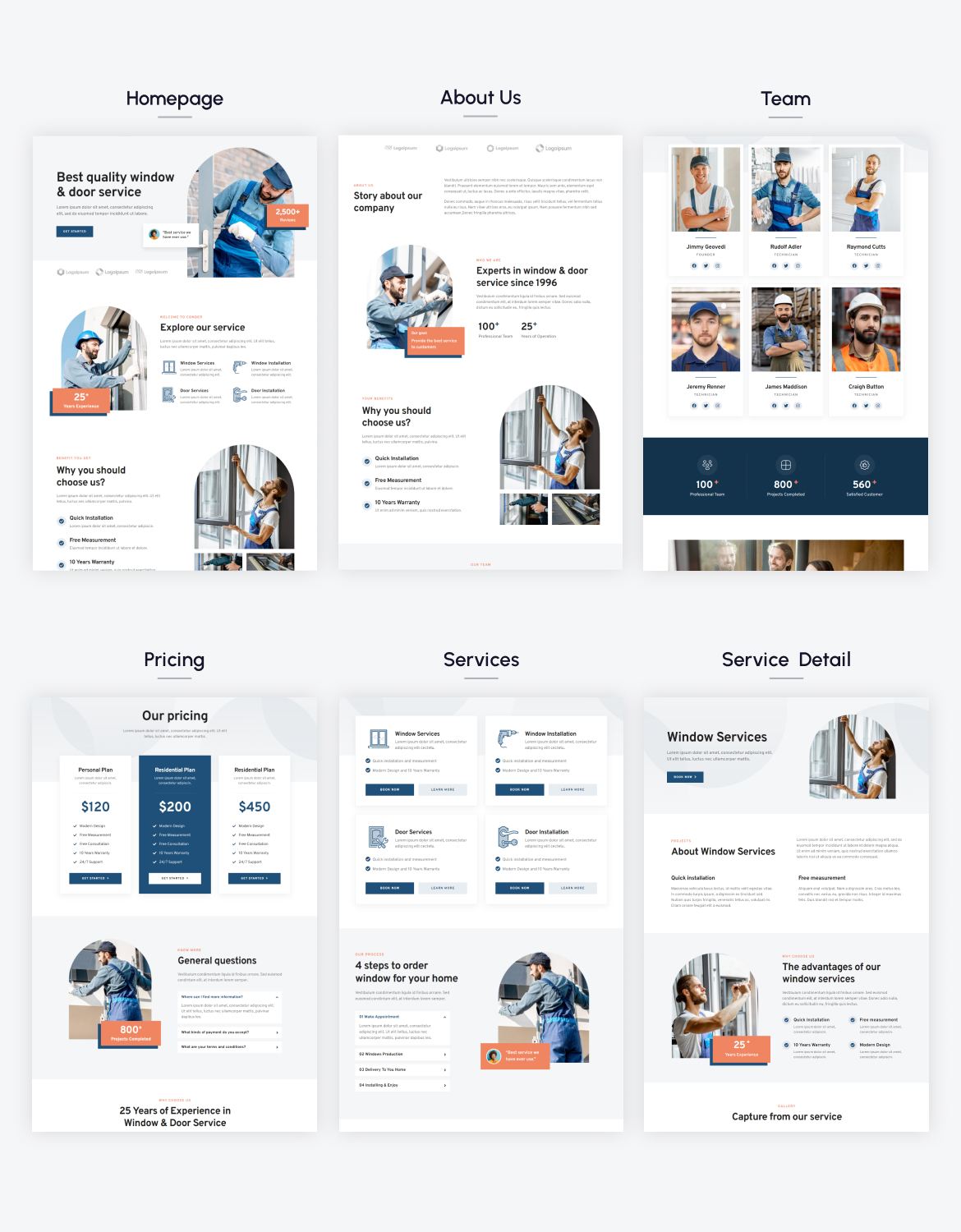Conder | Doors & Windows Service Elementor Template Kit - 1