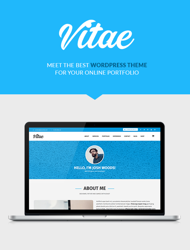 Vitae Resume WordPress WooCommerce   Theme