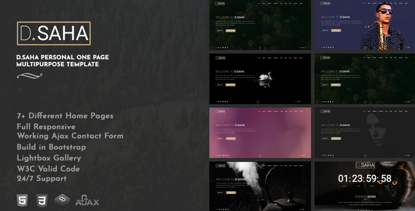 D.saha personal one page multipurpose template - Portfolio Creative