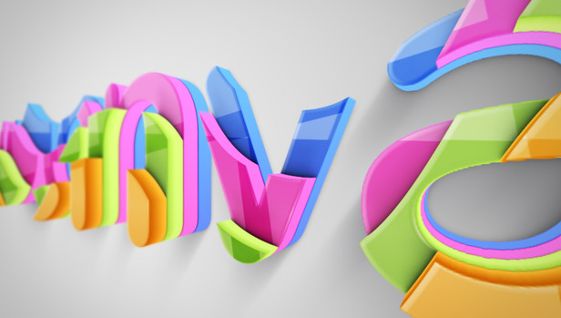 Realistic Cascading 3D Logo - 4