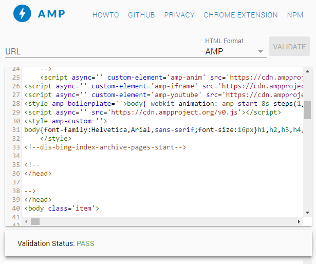 Amp Validator. Github private