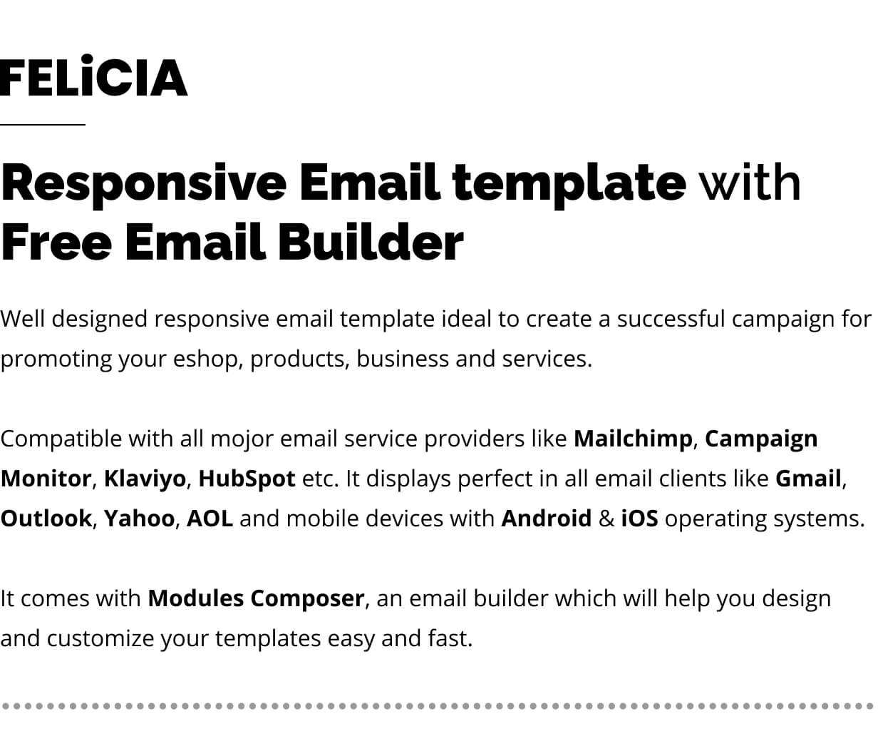 Felicia E Commerce Responsive Email For Fashion Accessories With Online Builder By Psd2newsletters