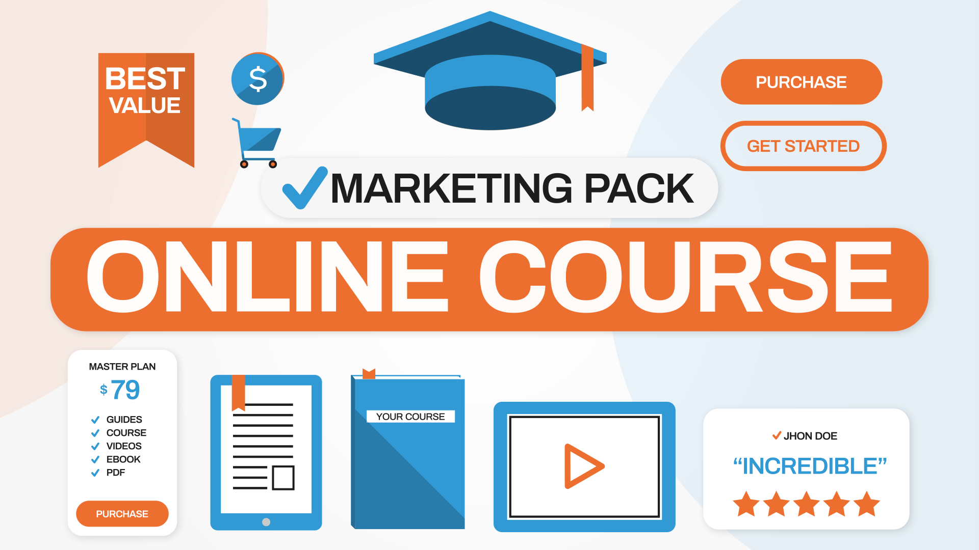 Online Course/Webinar/eBook Marketing Pack - 5