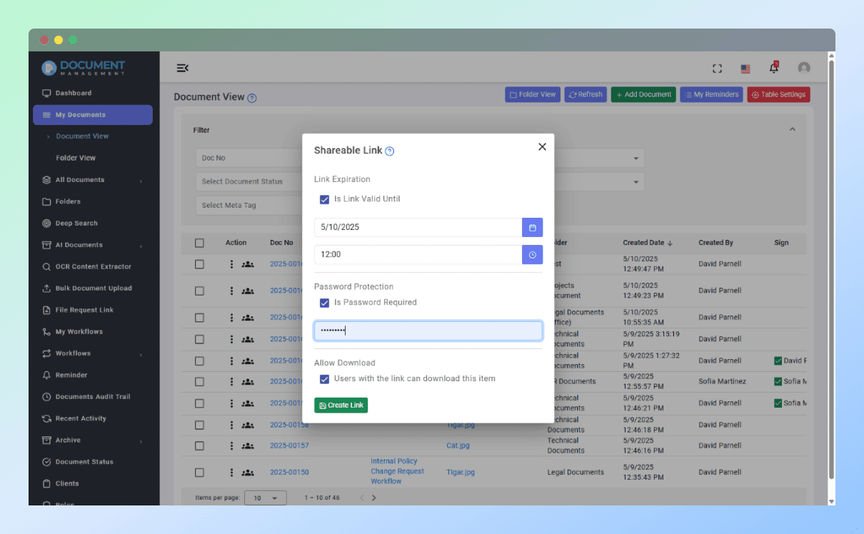 Shared Document Through Link