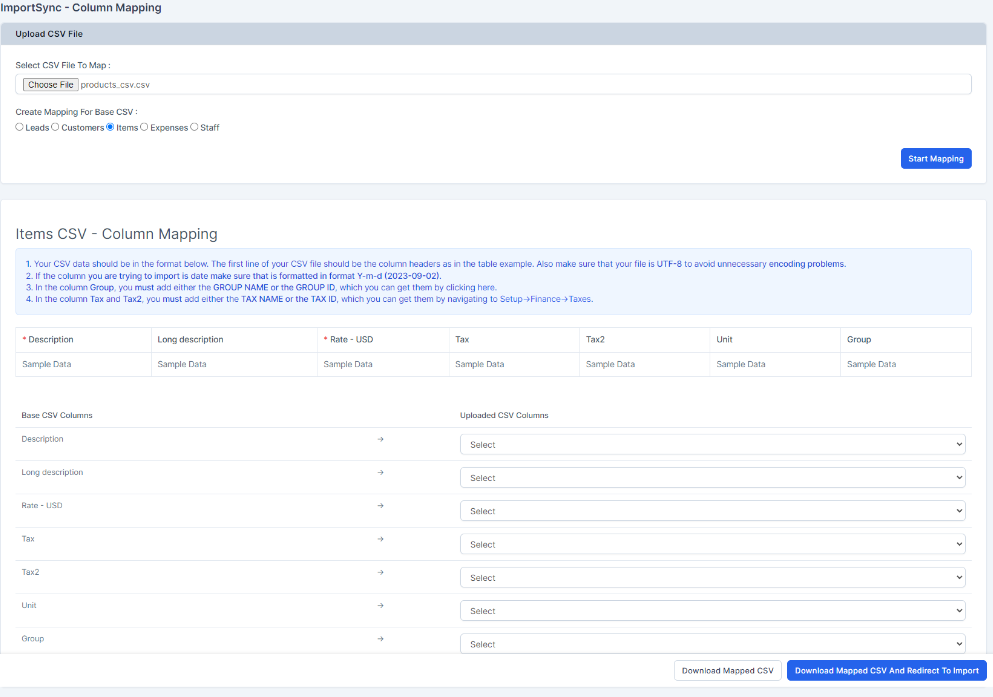 ImportSync - CSV Mapping For Perfex CRM - 4