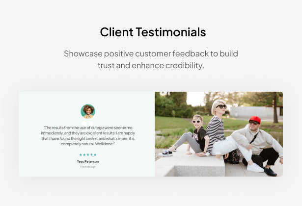 Client testimonials