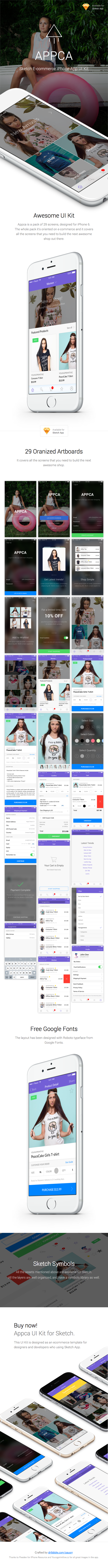 Appca Ecommerce Ui Kit For Sketch App