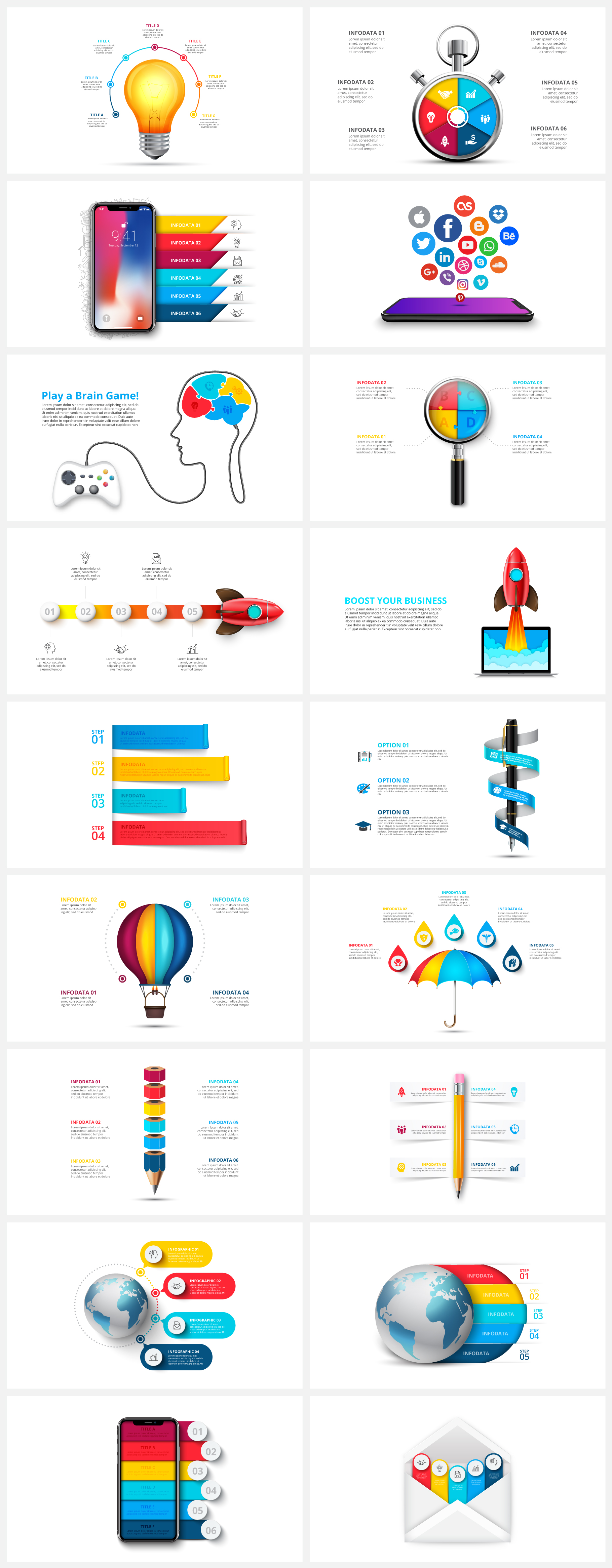 Multipurpose Infographics PowerPoint Templates v.5.2 - 155