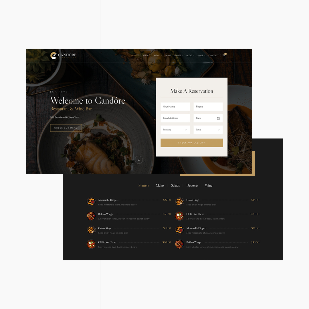 Candore | Restaurant & Wine Bar Template