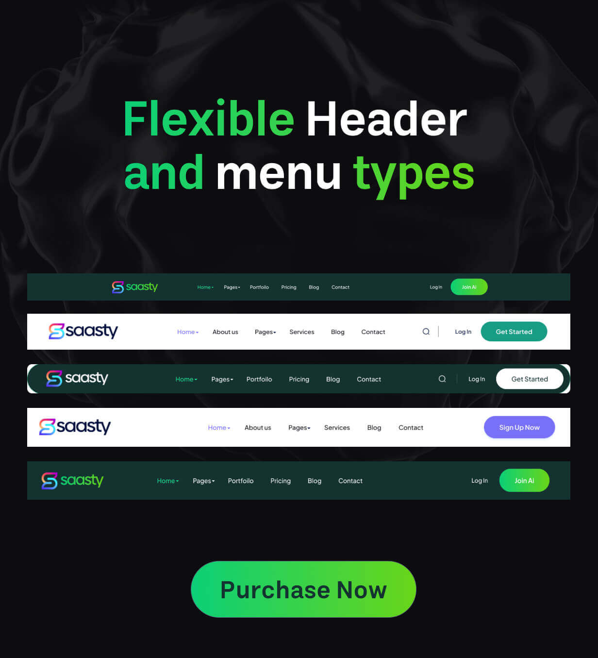 Saasty - Sass, AI & Software Startup Business Template
