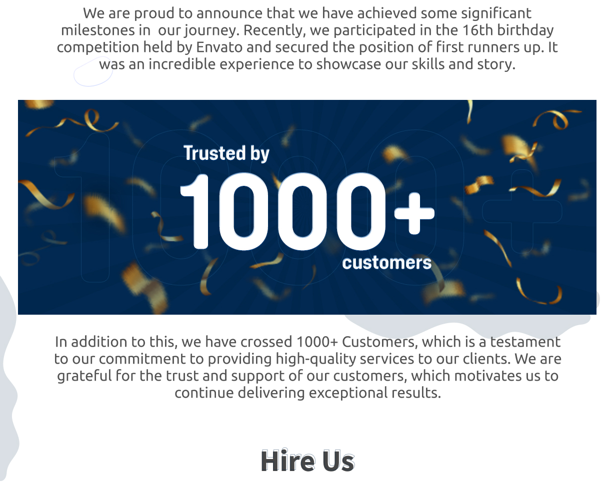 We crossed trusted 1K+ customers