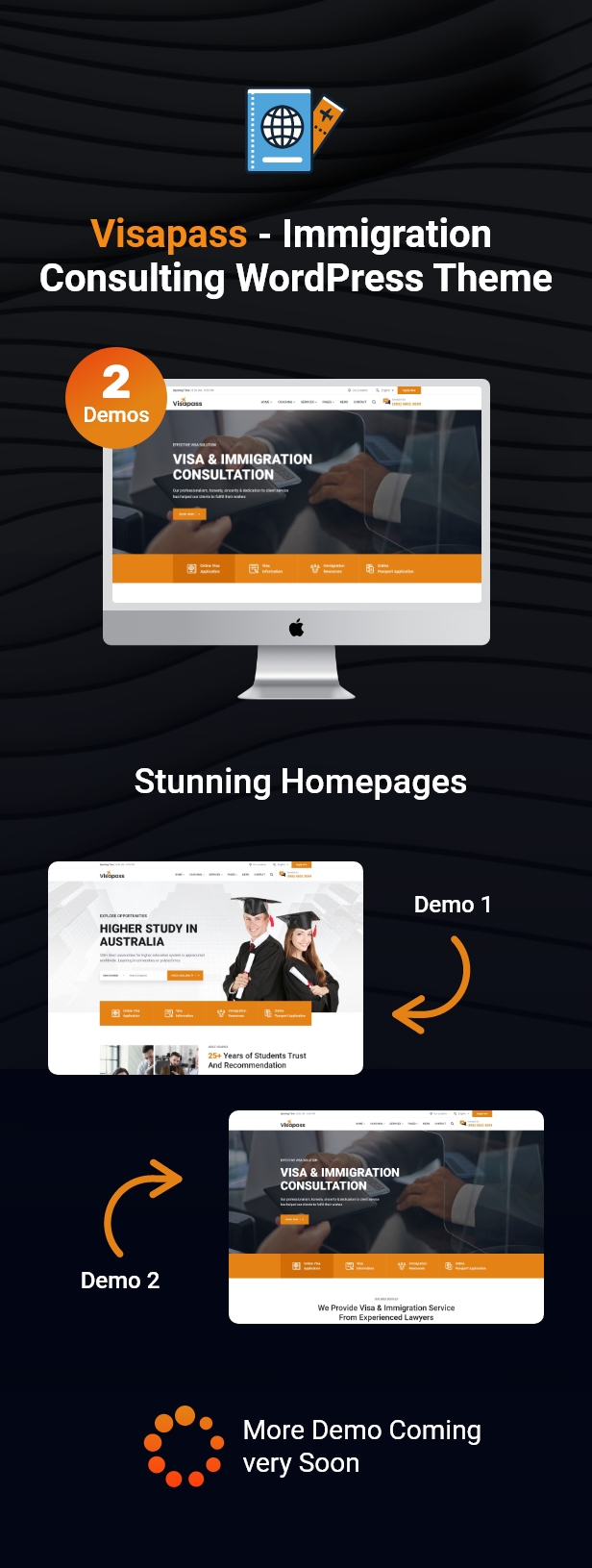 Visapass – Immigration Consulting WordPress Theme + RTL - 1