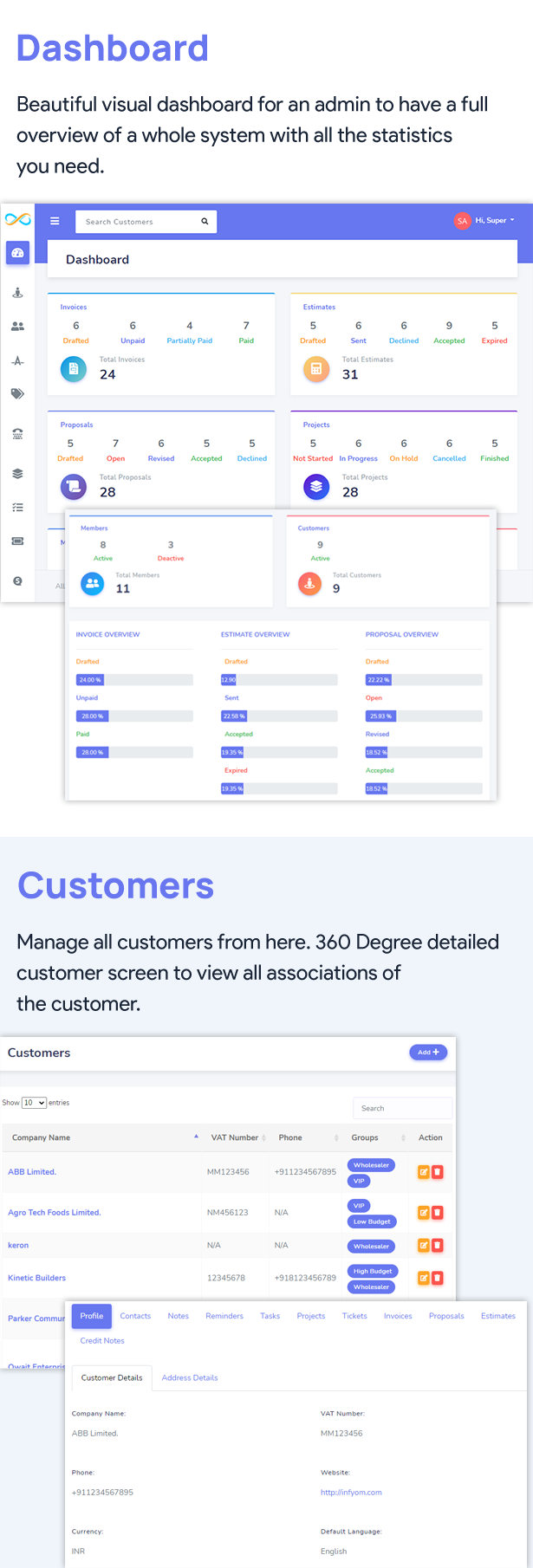 InfyCRM Features 1