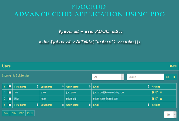 PDOCrud 描述