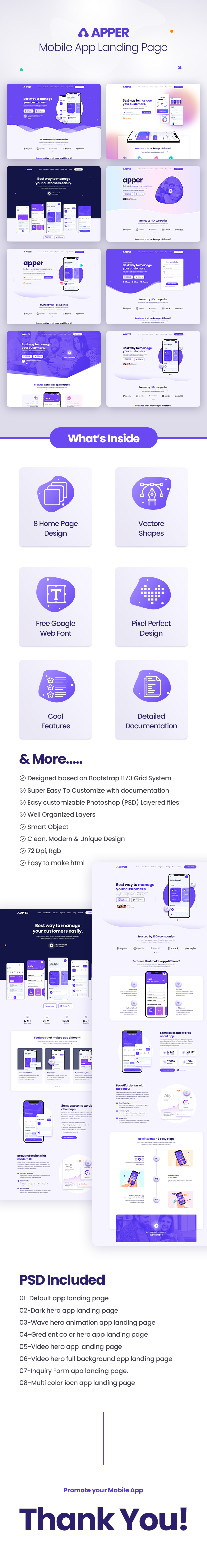 APPER - App Landing Page PSD Template