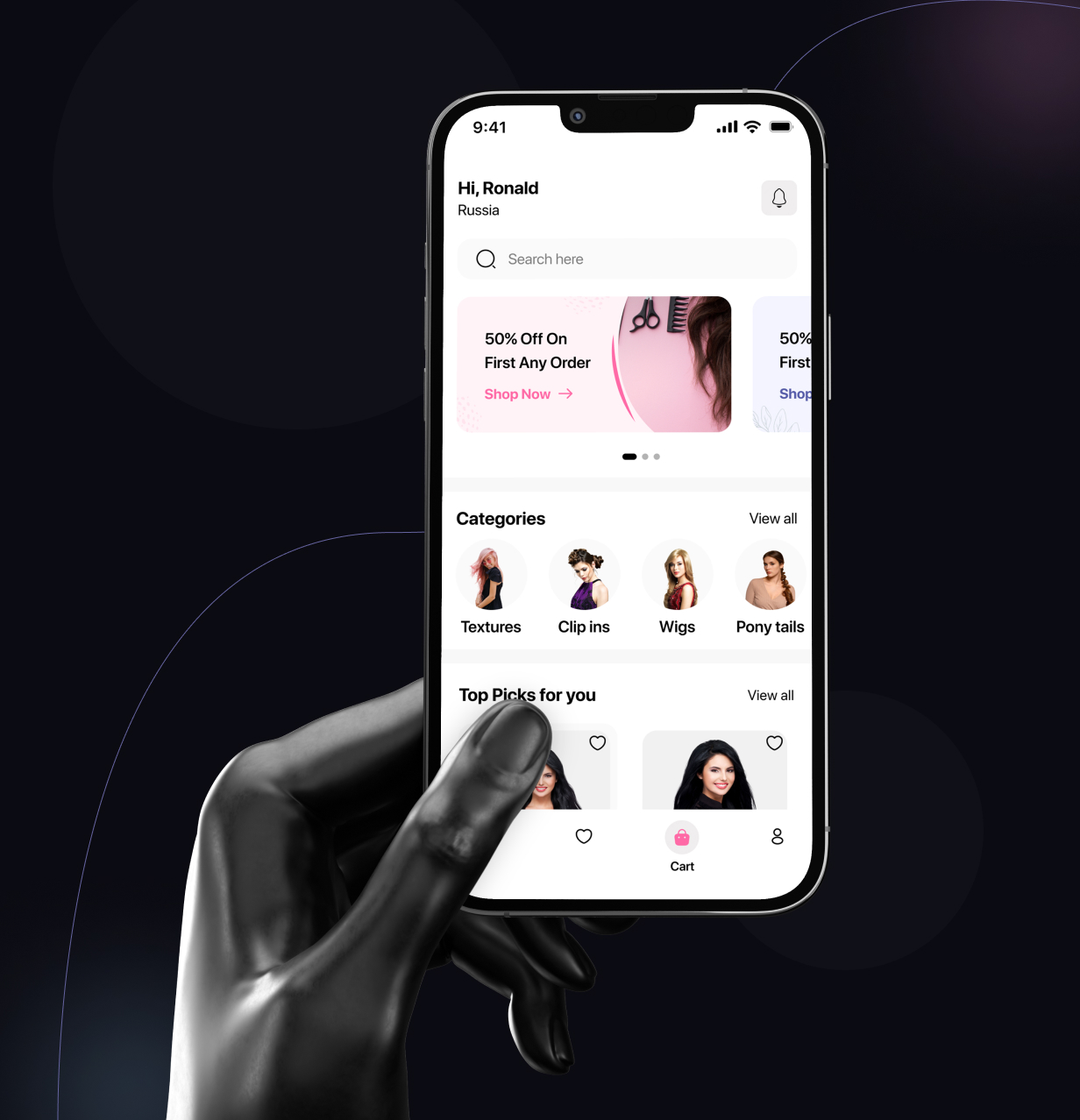 HairWigs Ecommerce UI Template: E-commerce app in Flutter(Android, iOS) App | HairHaven App - 13