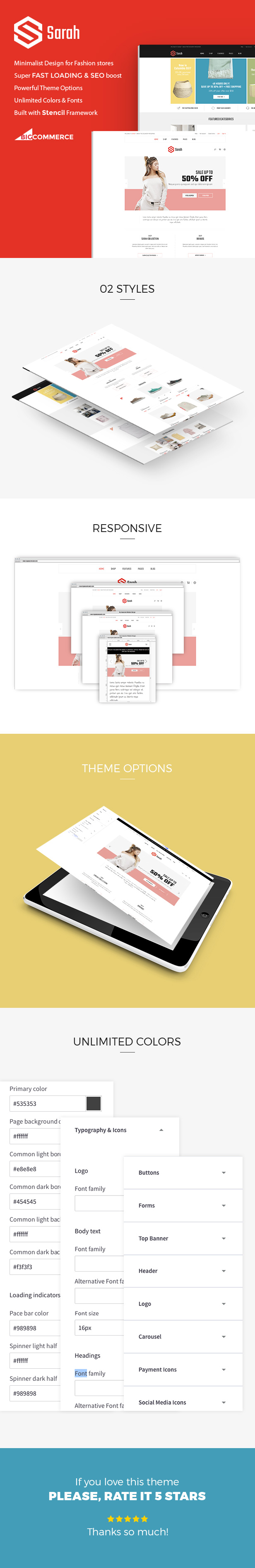 BigCommerce Theme SarahStore description