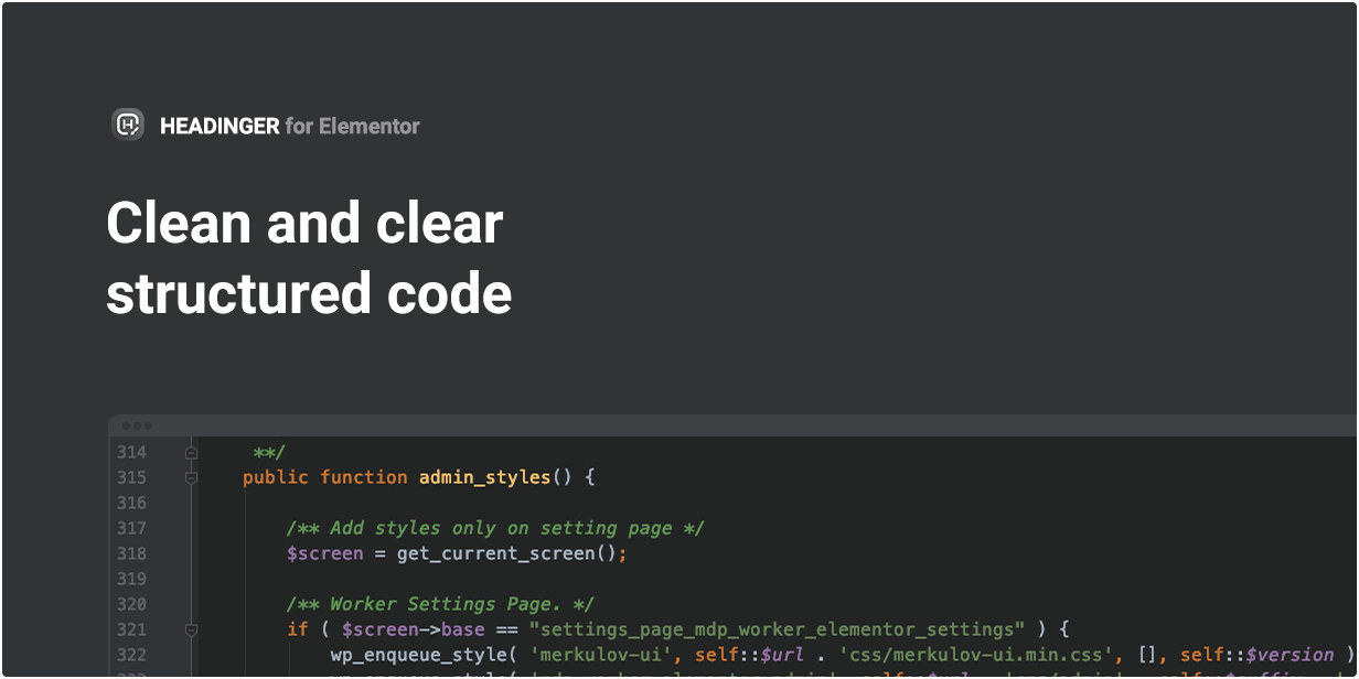Clean and clear structured code