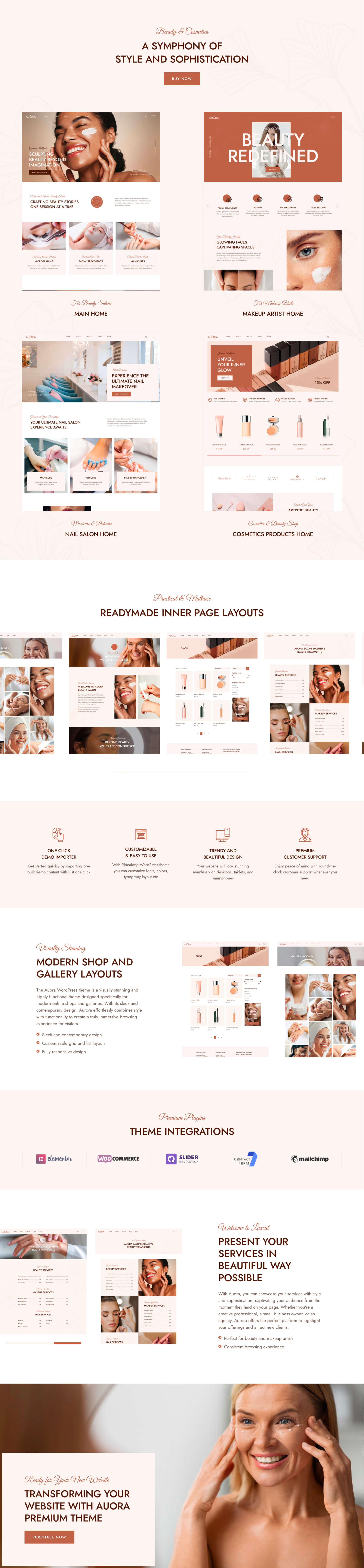 Auora - Beauty Salon and Cosmetics WordPress Theme - 1