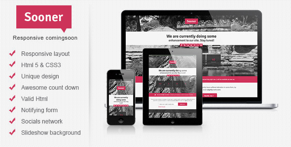 Sooner - Responsive Comingsoon Template