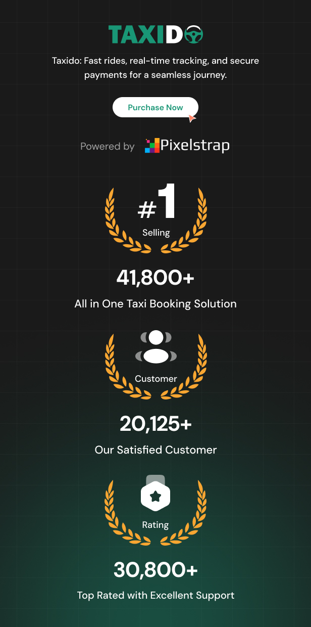 Taxido | Full Solution Taxi Cab Booking with Laravel and React Native