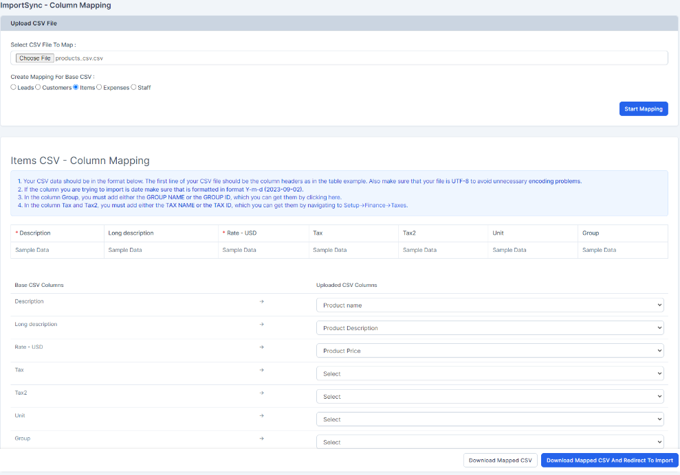 ImportSync - CSV Mapping For Perfex CRM - 5