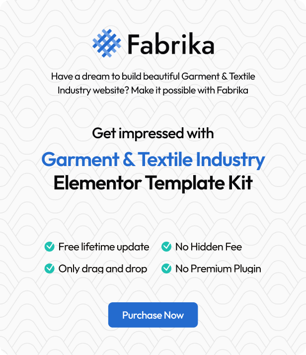 Fabrika - Garment & Textile Industry Elementor Template Kit - 1