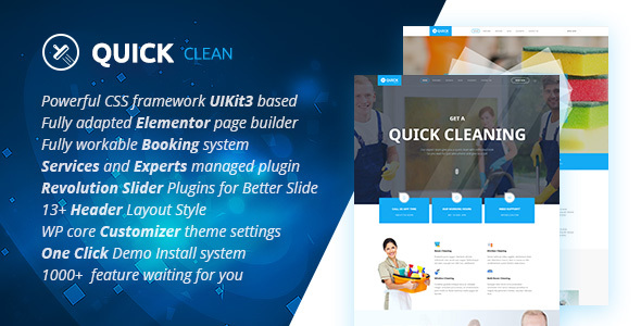 Quick - Cleaning Service WordPress Theme - Business Corporate