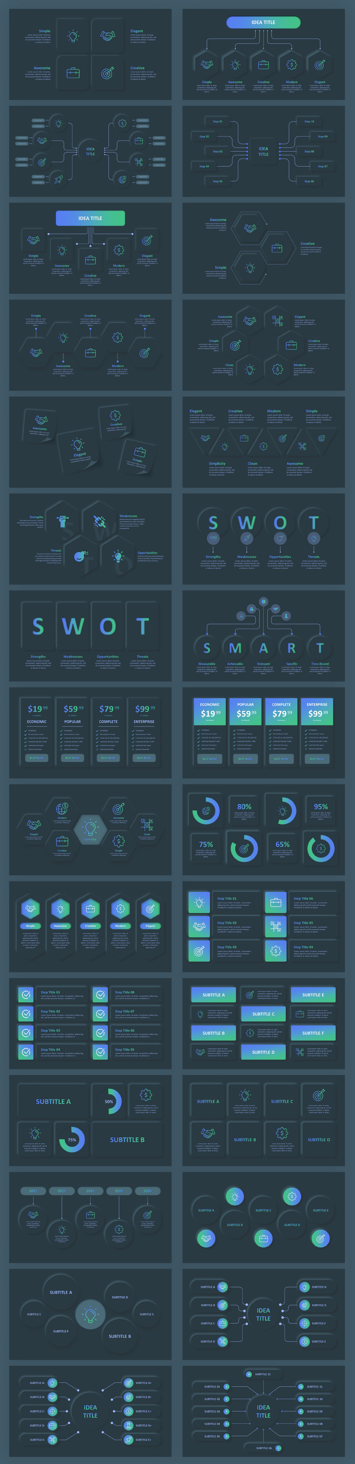 Infographics Complete Bundle PowerPoint Templates - 121
